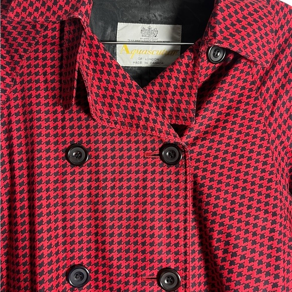 Aquascutum London Red Checkered Trench Coat - Picture 2 of 8